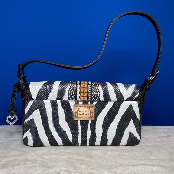 Gorgeous and exotic! Brighton Africa Stories Tarina Python Baguette Handbag. - Picture 2 of 16